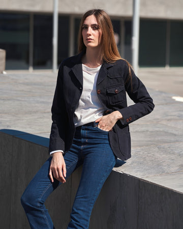 Giacca iconica donna in misto lino